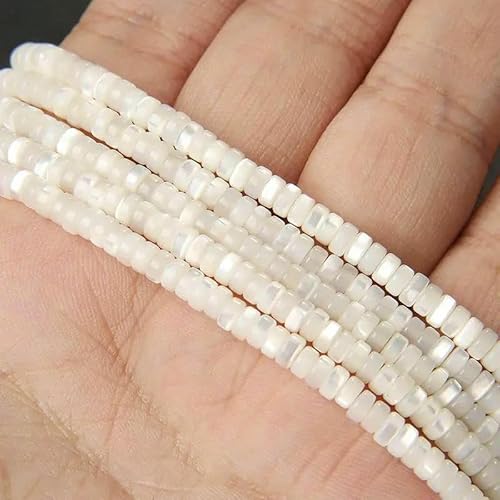 Bunte, natürliche Süßwasser-Muschelperlen, gefärbte Perlmutt-Muschelperlen, lose Perlen zur Schmuckherstellung, DIY-Armband, Halskette, 15-27 Zoll, ca. 2 x 4,0 mm von QPFNEI