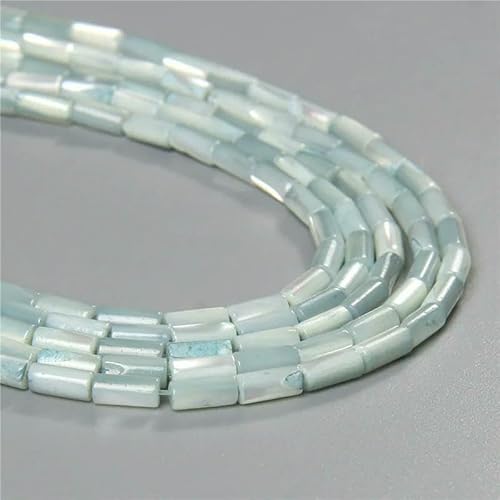 Bunte natürliche Süßwasser-Muschelperlen, Rondelle-Abstandshalter, gefärbte Perlmutt-Muschel, lose Perlen zur Schmuckherstellung, 7,5-8 Zoll, Röhre 4 x 8 mm Bunte natürliche Süßwasser-Muschelperlen, Rondelle-Abstandshalter, gefärbte Perlmutt-Muschel, lose Perlen zur Schmuckherstellung, 7,5-8 Zoll, Röhre 4 x 8 mm von QPFNEI