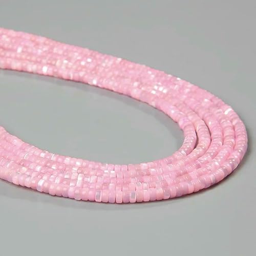 Bunte natürliche Süßwasser-Muschelperlen, Rondelle-Abstandshalter, gefärbte Perlmutt-Muschel, lose Perlen zur Schmuckherstellung, 7,5 Zoll – 23, Abstandshalter 2 x 4,0 mm von QPFNEI