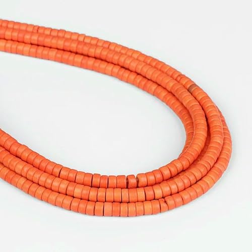 Bunte natürliche Süßwasser-Muschelperlen, Rondelle-Abstandshalter, gefärbte Perlmutt-Muschelperlen, lose Perlen zur Schmuckherstellung, 19,1–89,9 cm, Orange von QPFNEI