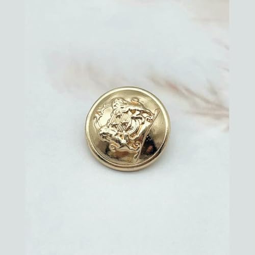 Doppelte Löwen-Metallknöpfe im britischen Stil, DIY-Schaft, 20 Stück, goldene Anzug-Manschettenknöpfe, runde Mantelknöpfe, NB-2-8-1-18MM von QPFNEI