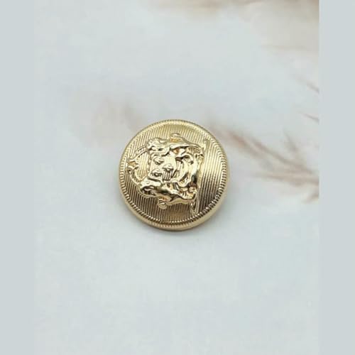Doppelte Löwen-Metallknöpfe im britischen Stil, DIY-Schaft, 20 Stück, goldene Anzug-Manschettenknöpfe, runde Mantelknöpfe, NB-2-8-2-25MM von QPFNEI