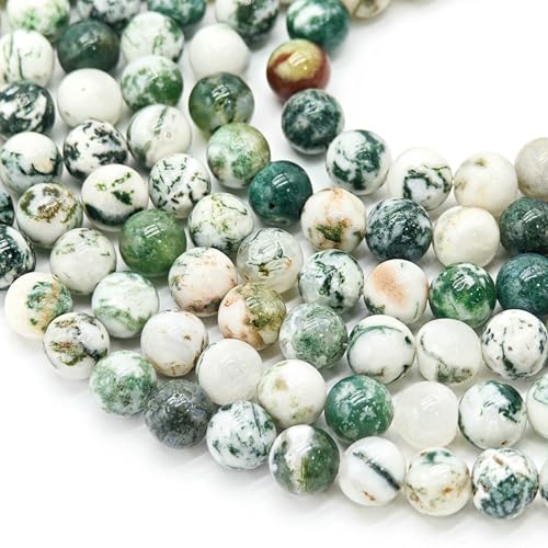 Feine AA 100% natürliche himmelblaue China-Larimar-Perlen aus Naturstein, rund, für die Schmuckherstellung, DIY-Armband, Halskette, 38,1 cm, 4, 6, 8, 10, 12 mm, Moosbaum-Achat, 14,0 Feine AA 100% natürliche himmelblaue China-Larimar-Perlen aus Naturstein, rund, für die Schmuckherstellung, DIY-Armband, Halskette, 38,1 cm, 4, 6, 8, 10, 12 mm, Moosbaum-Achat, 14,0 von QPFNEI