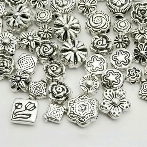 Gemischte tibetische Antik-Silberfarbene Hohlkugel-Lose-Röhrchen-Metallperlen-Abstandshalterperlen für die Schmuckherstellung DIY-Armband Nekclace-07 von QPFNEI