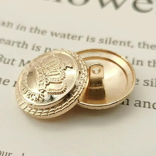 Goldener Metallknopf im britischen Stil mit Krone, Damenmantel, Windjacke, Nähzubehör, Nähknöpfe, DIY-Kleidungsdekorationsknöpfe, Gold, 23,0 mm, 10 Stück Goldener Metallknopf im britischen Stil mit Krone, Damenmantel, Windjacke, Nähzubehör, Nähknöpfe, DIY-Kleidungsdekorationsknöpfe, Gold, 23,0 mm, 10 Stück von QPFNEI