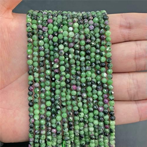 Großhandel 2 mm 3,0 mm Naturstein-Quarzperlen, rund, Quarz, Mondstein, Malachit, Amazonit, lose Perlen zur Schmuckherstellung, Armband-Epidot-3,0 mm, ca. 120 Stück von QPFNEI
