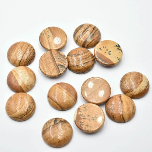 Großhandel 24 teile/los Opal Malachit Tigerauge naturstein gemischt runde cabochon 20mm-Bild stein-20mm von QPFNEI