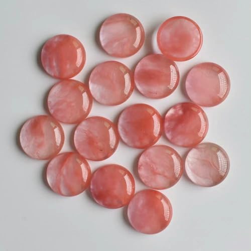 Großhandel 24 teile/los Opal Malachit Tigerauge naturstein gemischt runde cabochon 20mm-watermelon red-20mm von QPFNEI