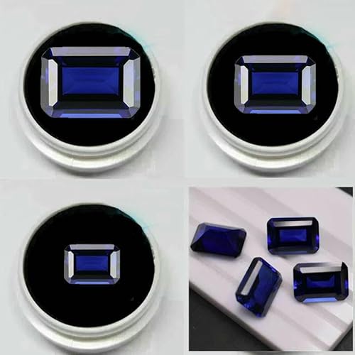 Hübscher Saphir im Smaragdschliff, lose Edelsteine, geprüfter blauer Saphir für Schmuckzubehör und Sammlungen, DIY-Edelsteine, Saphir in Box, 15 x 20 mm (1 Stück) von QPFNEI