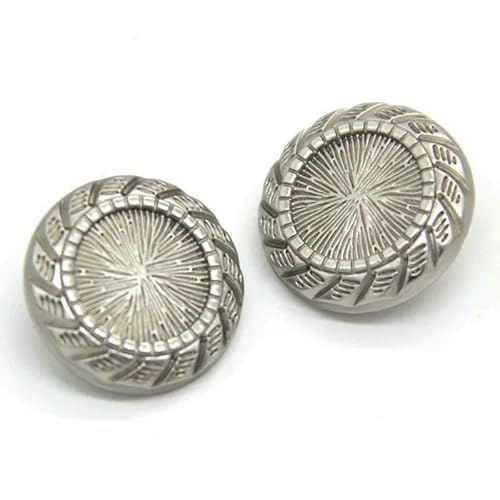 Klassische runde Metallknöpfe für Kleidung, Vintage-Mantel, Anzug, Blazer, Weißbronze, handgefertigte Dekorationen, DIY-Handwerk, Weiß, 20 mm, 6 Stück Klassische runde Metallknöpfe für Kleidung, Vintage-Mantel, Anzug, Blazer, Weißbronze, handgefertigte Dekorationen, DIY-Handwerk, Weiß, 20 mm, 6 Stück von QPFNEI