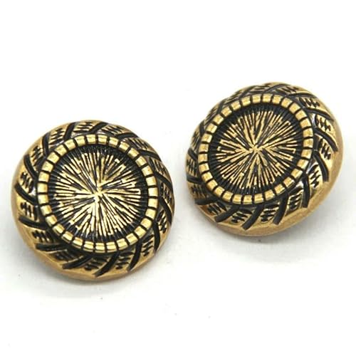 Klassische runde Metallknöpfe mit Schaft für Kleidung, Vintage-Mantel, Anzug, Blazer, Weißbronze, handgefertigte Dekorationen, DIY-Handwerk, Bronze, 23,0 mm, 6 Stück Klassische runde Metallknöpfe mit Schaft für Kleidung, Vintage-Mantel, Anzug, Blazer, Weißbronze, handgefertigte Dekorationen, DIY-Handwerk, Bronze, 23,0 mm, 6 Stück von QPFNEI