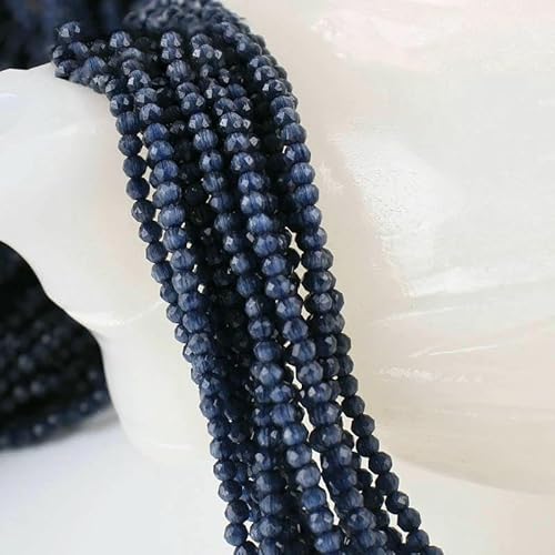 Kleine 2 mm Katzenaugen-Glasperlen, 48 facettierte lose Perlen zur Schmuckherstellung, Armband- und Halskettenherstellung, DIY-Zubehör – 9. Dunkelgrau – 10 Stränge (1750 Stück) von QPFNEI