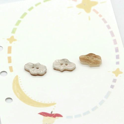 Knöpfe aus Kunstharz, mondförmig, 12 mm, für Kleidung, Damen, Puppen, Hemd, Bluse, Rock, Kragen, kleines Nähzubehör, 20 Stück, Blatt, längste 12 mm, 20 Stück von QPFNEI