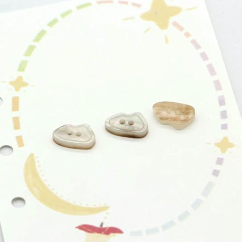 Knöpfe aus Muschelharz im Mond-Look, 12 mm, für Kleidung, Damen, Puppen, Hemd, Bluse, Rock, Kragen, kleines Nähzubehör, 20 Stück, Wolke, längste 12 mm, 20 Stück von QPFNEI