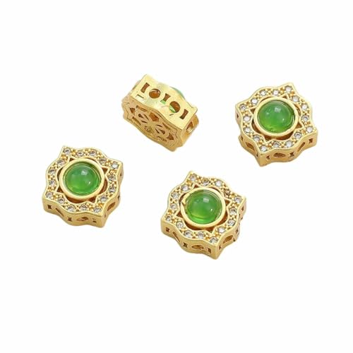 Kupferplattierte, goldfarbene Abstandsperlen aus Glas/Katzenauge, lose Metallperlen, Charms zur Schmuckherstellung, Armbänder, DIY-Zubehör, Stil 13 Kupferplattierte, goldfarbene Abstandsperlen aus Glas/Katzenauge, lose Metallperlen, Charms zur Schmuckherstellung, Armbänder, DIY-Zubehör, Stil 13 von QPFNEI