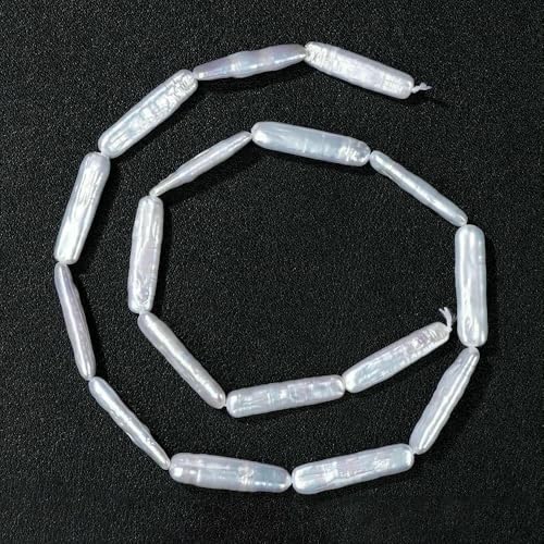 Lange Streifen,natürliche Perlen, punktförmige Süßwasserperlen, lange, lose Perlen zur Schmuckherstellung, Armband, DIY-Halskette, langer Streifen,1 Strang, ca. 17 Stück von QPFNEI