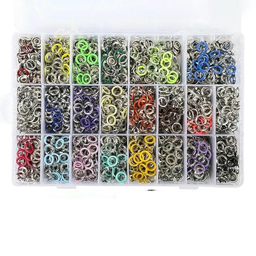 Metall-Druckknopf mit hohlen Druckknöpfen und Zangen-Werkzeug-Sets für Kleidung, Kleidungsstücke, Nähtaschen, Schuhe – 2640 Stück mit Zange von QPFNEI