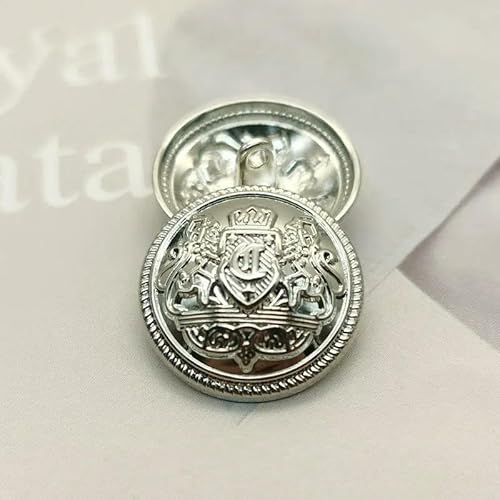 Metallknöpfe, Kronenmuster, golden, britischer College-Stil, Designer, handgefertigt, Luxus-Kleidungsstück, Nähzubehör, DIY-Knöpfe, 6 Stück, 24–25 mm, 6 Stück von QPFNEI