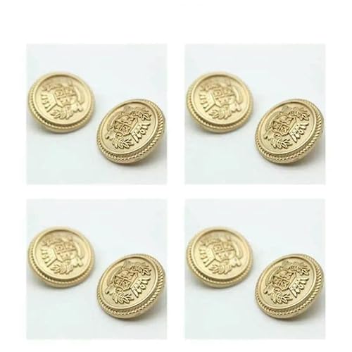 Metallknöpfe Kronenmuster Schaft Goldene Knöpfe Britische Vintage College-Stil Anzugknöpfe Handgenähte Mantel-Kleidungsknöpfe-A 15mm 4St von QPFNEI