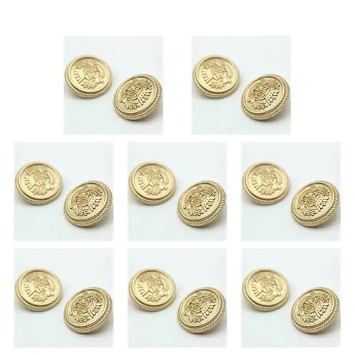 Metallknöpfe Kronenmuster Schaft Goldene Knöpfe Britische Vintage College-Stil Anzugknöpfe Handgenähte Mantel-Kleidungsknöpfe-A 20mm 8St von QPFNEI