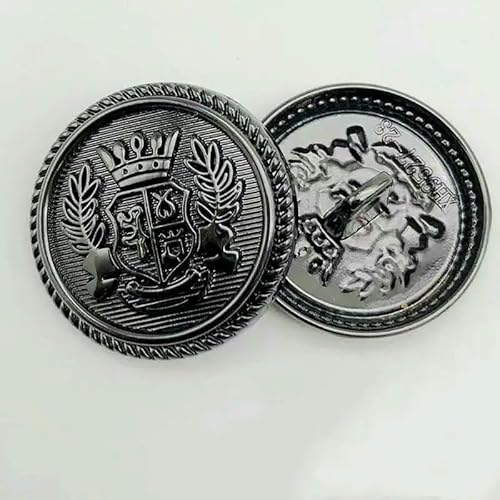 Metallknöpfe Kronenmuster Schaft Goldene Knöpfe Britische Vintage College-Stil Anzugknöpfe Handgenähte Mantel-Kleidungsknöpfe-C 15mm 1pc von QPFNEI