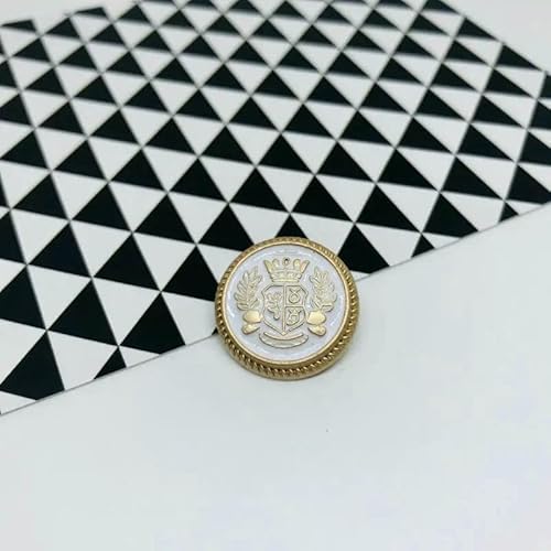Metallknöpfe Kronenmuster Schaft Goldene Knöpfe Britische Vintage College-Stil Anzugknöpfe Handgenähte Mantel-Kleidungsknöpfe-D 18mm 1pc von QPFNEI