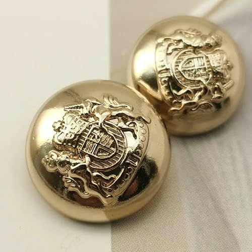 Metallknöpfe im britischen College-Stil mit Löwenmotiv für Kleidung, Pullover, Hosen, Mäntel, Dekorationen, Nähzubehör, 6 Stück, 2–18 mm, 6 Stück von QPFNEI