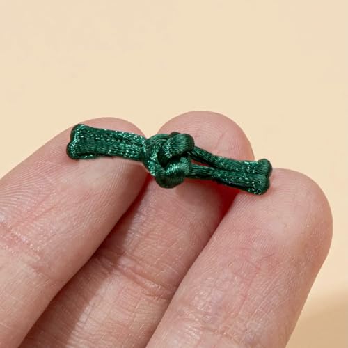 Mini-Knöpfe, 25 mm, 2,5 cm, für Puppen, Haustierkleidung, Bandform, Stoffknöpfe, chinesischer Cheongsam-Anzug, handgefertigt, Cheongsam-Mini-Knöpfe, Knoten, grü Mini-Knöpfe, 25 mm, 2,5 cm, für Puppen, Haustierkleidung, Bandform, Stoffknöpfe, chinesischer Cheongsam-Anzug, handgefertigt, Cheongsam-Mini-Knöpfe, Knoten, grü von QPFNEI