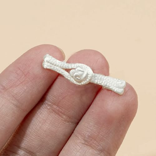Mini-Stoffknöpfe, 25 mm, 2,5 cm, für Puppen, Haustierkleidung, Bandform, chinesischer Cheongsam-Anzug, handgefertigt, Cheongsam-Miniknöpfe, Knoten, Reisgelb, 50 Mini-Stoffknöpfe, 25 mm, 2,5 cm, für Puppen, Haustierkleidung, Bandform, chinesischer Cheongsam-Anzug, handgefertigt, Cheongsam-Miniknöpfe, Knoten, Reisgelb, 50 von QPFNEI