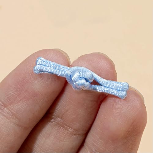 Mini-Stoffknöpfe, 25 mm, 2,5 cm, für Puppen, Haustierkleidung, Bandform, chinesischer Cheongsam-Anzug, handgefertigt, Cheongsam-Miniknöpfe, Knoten, blau, 50 Stü Mini-Stoffknöpfe, 25 mm, 2,5 cm, für Puppen, Haustierkleidung, Bandform, chinesischer Cheongsam-Anzug, handgefertigt, Cheongsam-Miniknöpfe, Knoten, blau, 50 Stü von QPFNEI