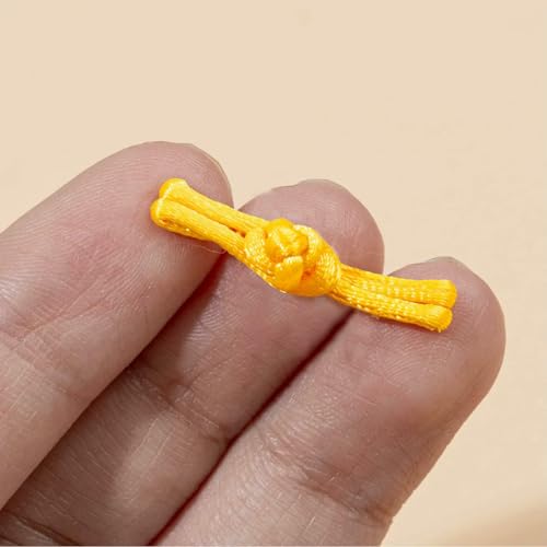 Mini-Stoffknöpfe, 25 mm, 2,5 cm, für Puppen, Haustierkleidung, Bandform, chinesischer Cheongsam-Anzug, handgefertigt, Cheongsam-Miniknöpfe, Knoten, gelb, 50 Stü Mini-Stoffknöpfe, 25 mm, 2,5 cm, für Puppen, Haustierkleidung, Bandform, chinesischer Cheongsam-Anzug, handgefertigt, Cheongsam-Miniknöpfe, Knoten, gelb, 50 Stü von QPFNEI