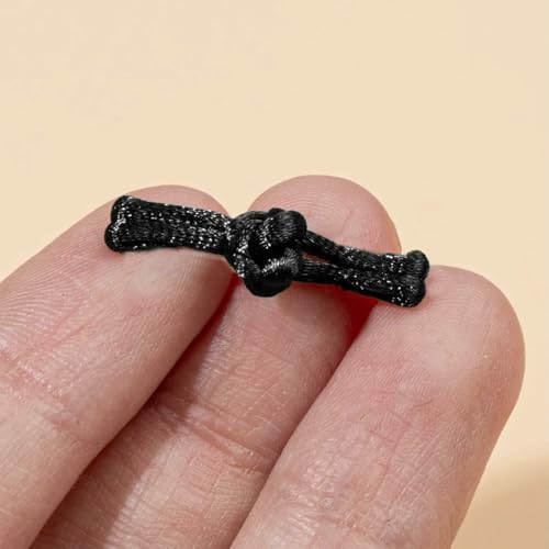 Mini-Stoffknöpfe, 25 mm, 2,5 cm, für Puppen, Haustierkleidung, Bandform, chinesischer Cheongsam-Anzug, handgefertigt, Cheongsam-Miniknöpfe, Knoten, schwarz, 50 Mini-Stoffknöpfe, 25 mm, 2,5 cm, für Puppen, Haustierkleidung, Bandform, chinesischer Cheongsam-Anzug, handgefertigt, Cheongsam-Miniknöpfe, Knoten, schwarz, 50 von QPFNEI