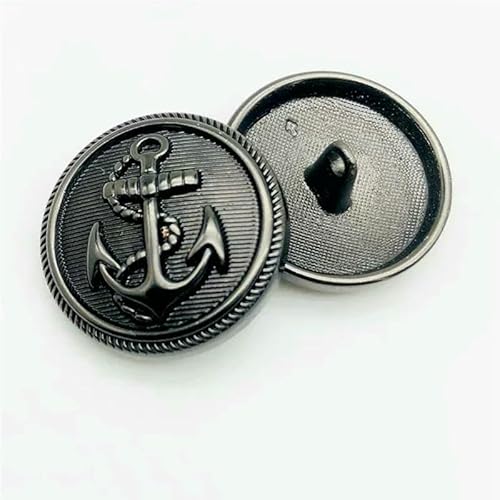 Modische Metallknöpfe mit Bootsanker, Hemdmantel im britischen Stil, Windjacke, Mantel, Kleidungsdekoration-Schwarz-20mm-10St Modische Metallknöpfe mit Bootsanker, Hemdmantel im britischen Stil, Windjacke, Mantel, Kleidungsdekoration-Schwarz-20mm-10St von QPFNEI
