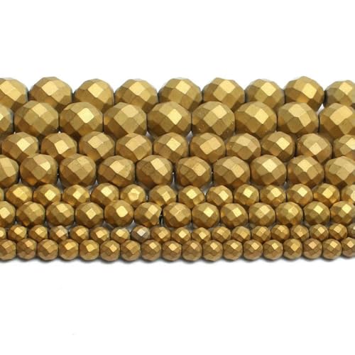Natürliche Edelsteinperlen, facettierte Hämatit-Kugelperlen zur Schmuckherstellung, 2, 3, 4, 6, 8, 10 mm, DIY-Armbandzubehör, Schmuck, 15 Zoll, Mattgold, 8 mm, ca. 46 Stück Natürliche Edelsteinperlen, facettierte Hämatit-Kugelperlen zur Schmuckherstellung, 2, 3, 4, 6, 8, 10 mm, DIY-Armbandzubehör, Schmuck, 15 Zoll, Mattgold, 8 mm, ca. 46 Stück von QPFNEI