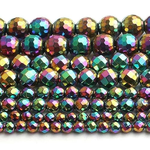 Natürliche Edelsteinperlen, facettierte Hämatit-Kugelperlen zur Schmuckherstellung, 2, 3, 4, 6, 8, 10 mm, DIY-Armbandzubehör, Schmuck, 15 Zoll, mehrfarbiger Hämatit, 8 mm, ca. 46 S Natürliche Edelsteinperlen, facettierte Hämatit-Kugelperlen zur Schmuckherstellung, 2, 3, 4, 6, 8, 10 mm, DIY-Armbandzubehör, Schmuck, 15 Zoll, mehrfarbiger Hämatit, 8 mm, ca. 46 S von QPFNEI