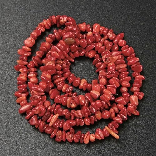 Natürliche Kiessteinperlen, Lapislazuli, Bostwana, Sodalith-Chips, Perle für Halsketten, Ohrringe, Armbänder, Schmuck, Kettenperle, 3–5 mm, Nr. 15, rote Koralle, 80 cm Natürliche Kiessteinperlen, Lapislazuli, Bostwana, Sodalith-Chips, Perle für Halsketten, Ohrringe, Armbänder, Schmuck, Kettenperle, 3–5 mm, Nr. 15, rote Koralle, 80 cm von QPFNEI