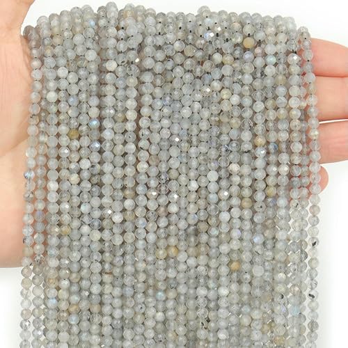 Natürliche Rhodonitperlen, 2 3 4,0 mm, facettiert, rund, lose, DIY-Hüftkettenperlen, Halskette, Armband, Schmuckzubehör, grauer Labrodarit, 4,0 mm, ca. 90 Stück Natürliche Rhodonitperlen, 2 3 4,0 mm, facettiert, rund, lose, DIY-Hüftkettenperlen, Halskette, Armband, Schmuckzubehör, grauer Labrodarit, 4,0 mm, ca. 90 Stück von QPFNEI