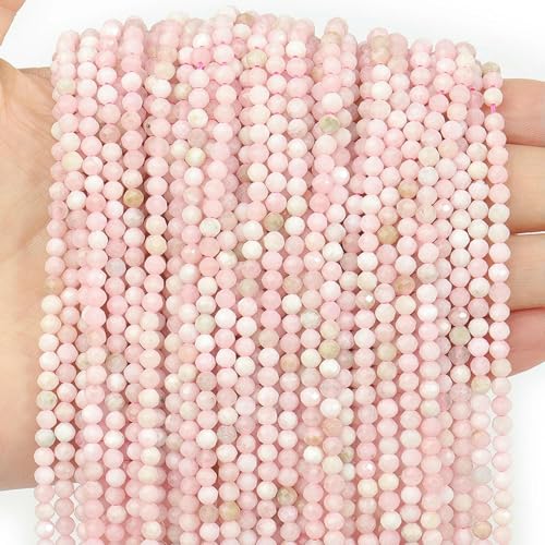 Natürliche Rhodonitperlen, 2 3 4,0 mm, facettiert, rund, lose, DIY-Hüftkettenperlen, Halskette, Armband, Schmuckzubehör, rosa Opal, 2 mm, ca. 175 Stück Natürliche Rhodonitperlen, 2 3 4,0 mm, facettiert, rund, lose, DIY-Hüftkettenperlen, Halskette, Armband, Schmuckzubehör, rosa Opal, 2 mm, ca. 175 Stück von QPFNEI