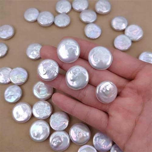 Natürliche Süßwasser-Münzperlen 2A, lose Perlen, weiß, rosa, lila, Süßwasserperle, kann zu Ohrringen, Ringen und Halsketten verarbeitet werden, edler Schmuck, Weiß 2A, 10–11 mm, 2 Stück Natürliche Süßwasser-Münzperlen 2A, lose Perlen, weiß, rosa, lila, Süßwasserperle, kann zu Ohrringen, Ringen und Halsketten verarbeitet werden, edler Schmuck, Weiß 2A, 10–11 mm, 2 Stück von QPFNEI