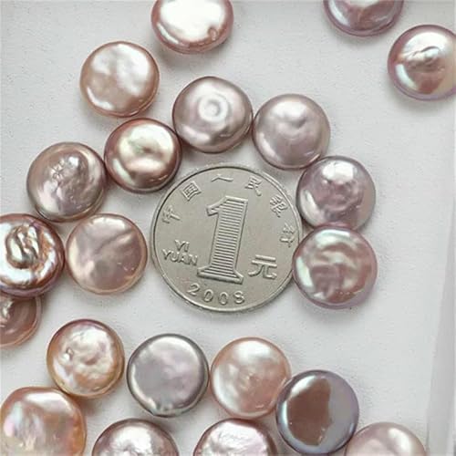 Natürliche Süßwasser-Münzperlen 2A, lose Perlen, weiß, rosa, lila, Süßwasserperle, kann zu Ohrringen, Ringen und Halsketten verarbeitet werden, edler Schmuck, lila 2A, 10–11 mm, 2 Stück Natürliche Süßwasser-Münzperlen 2A, lose Perlen, weiß, rosa, lila, Süßwasserperle, kann zu Ohrringen, Ringen und Halsketten verarbeitet werden, edler Schmuck, lila 2A, 10–11 mm, 2 Stück von QPFNEI