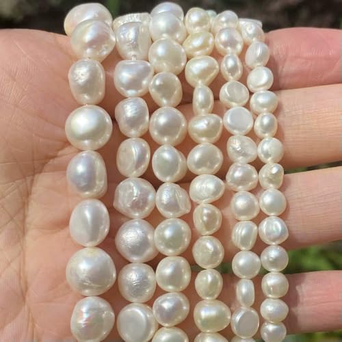 Natürliche Süßwasserperlen, unregelmäßige Form, lose Perlen zur Schmuckherstellung, DIY-Halskette, Armband, unregelmäßige Perle A, 6–7 mm von QPFNEI