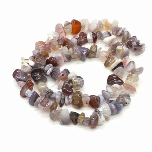 Natürliche blaue Amazonit-Chips, Steinperlen, unregelmäßige Kieskristallperlen zur Schmuckherstellung, DIY-Armband, Halskettenzubehör – Botswana – 5 Stück (ca. 81 cm) von QPFNEI
