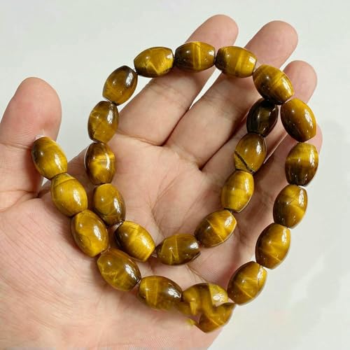 Natürliche gelbe Tigerauge-Steinperlen, lose, runde, ovale, flache Chips, Herzform, Abstandsperlen zur Schmuckherstellung, Armband, Halskette, Nr. 44 von QPFNEI