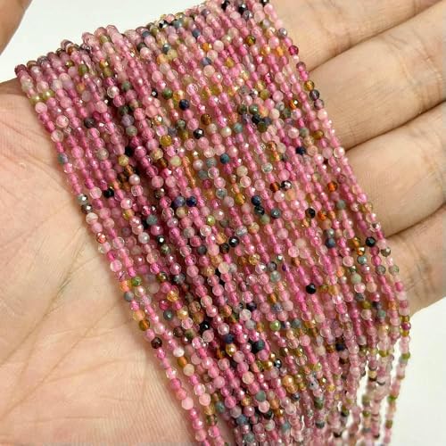 Natürliche rosarote Quarzkristall-Steinperlen, 2 3 4,0 mm, Achate, Chalcedon, Morganit, Rhodochrosit, Edelsteinperle zur Schmuckherstellung, Nr. 14, Turmalin, 4,0 mm, ca. 95 Stück Natürliche rosarote Quarzkristall-Steinperlen, 2 3 4,0 mm, Achate, Chalcedon, Morganit, Rhodochrosit, Edelsteinperle zur Schmuckherstellung, Nr. 14, Turmalin, 4,0 mm, ca. 95 Stück von QPFNEI