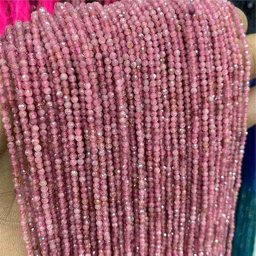 Natürliche rosarote Quarzkristallsteinperlen, 2 3 4,0 mm, Achate, Chalcedon, Morganit, Rhodochrosit, Edelsteinperle zur Schmuckherstellung, Nr. 12, Turmalin, 4,0 mm, ca. 95 Stück Natürliche rosarote Quarzkristallsteinperlen, 2 3 4,0 mm, Achate, Chalcedon, Morganit, Rhodochrosit, Edelsteinperle zur Schmuckherstellung, Nr. 12, Turmalin, 4,0 mm, ca. 95 Stück von QPFNEI
