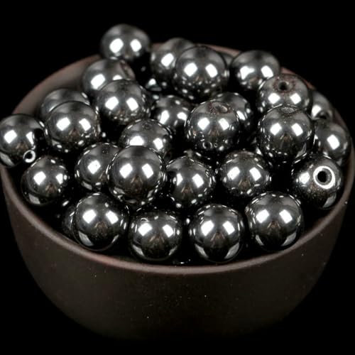 Natürliche runde Tigeraugen, Amazonit, Lava, Türkis, Achat, Jaspis, Granat, Abstandshalter, lose Steinperlen für die Schmuckherstellung, DIY-Armband – schwarzer Hämatit – 10 mm, 36 bi Natürliche runde Tigeraugen, Amazonit, Lava, Türkis, Achat, Jaspis, Granat, Abstandshalter, lose Steinperlen für die Schmuckherstellung, DIY-Armband – schwarzer Hämatit – 10 mm, 36 bi von QPFNEI