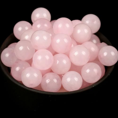 Natürliche runde Tigeraugen, Amazoniten, Lava, Türkisen, Achate, Jaspis, Granat, Abstandshalter, lose Steinperlen zur Schmuckherstellung, DIY-Armband – Rosenquarz – 8 mm, 45 bis 46 von QPFNEI