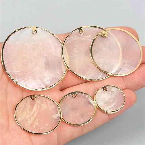 Natürliche transparente runde Muschelstücke zur Schmuckherstellung, Ohrringe, lose Muschelperlen, Accessoires, handgefertigter Schmuck, DIY-Nr. 13 (20 MM) - 2 Stück von QPFNEI