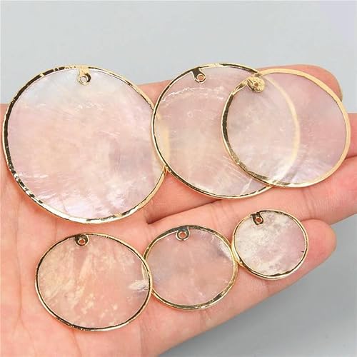 Natürliche transparente runde Muschelstücke zur Schmuckherstellung, Ohrringe, lose Muschelperlen, Zubehör, handgefertigter Schmuck, DIY-Nr. 11 (30 MM) - 50 Stück von QPFNEI