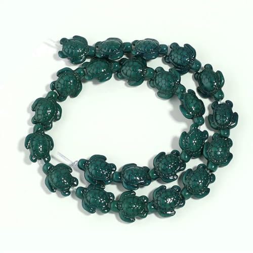 Natürliche türkisfarbene Perlen in Schildkrötenform, 14 x 18 mm, lose Steinperlen zur Schmuckherstellung, DIY-Armband, Halskette, handgefertigte Materialien, Dunkelgrün Natürliche türkisfarbene Perlen in Schildkrötenform, 14 x 18 mm, lose Steinperlen zur Schmuckherstellung, DIY-Armband, Halskette, handgefertigte Materialien, Dunkelgrün von QPFNEI